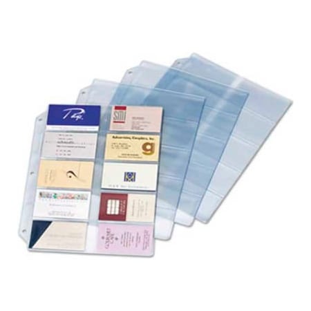 Cardinal Brands Business Card Refill Pages, Holds 200 Cards, Clear, 20 Cards/Sheet, 10/Pack 7856000
